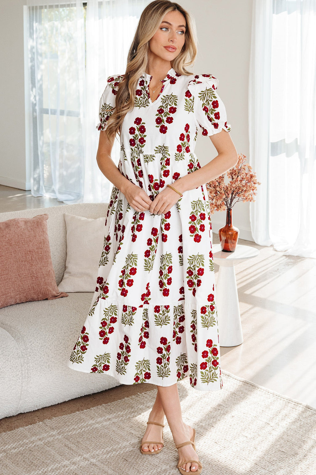 Promise Sleeve Tiered Maxi Dress-3