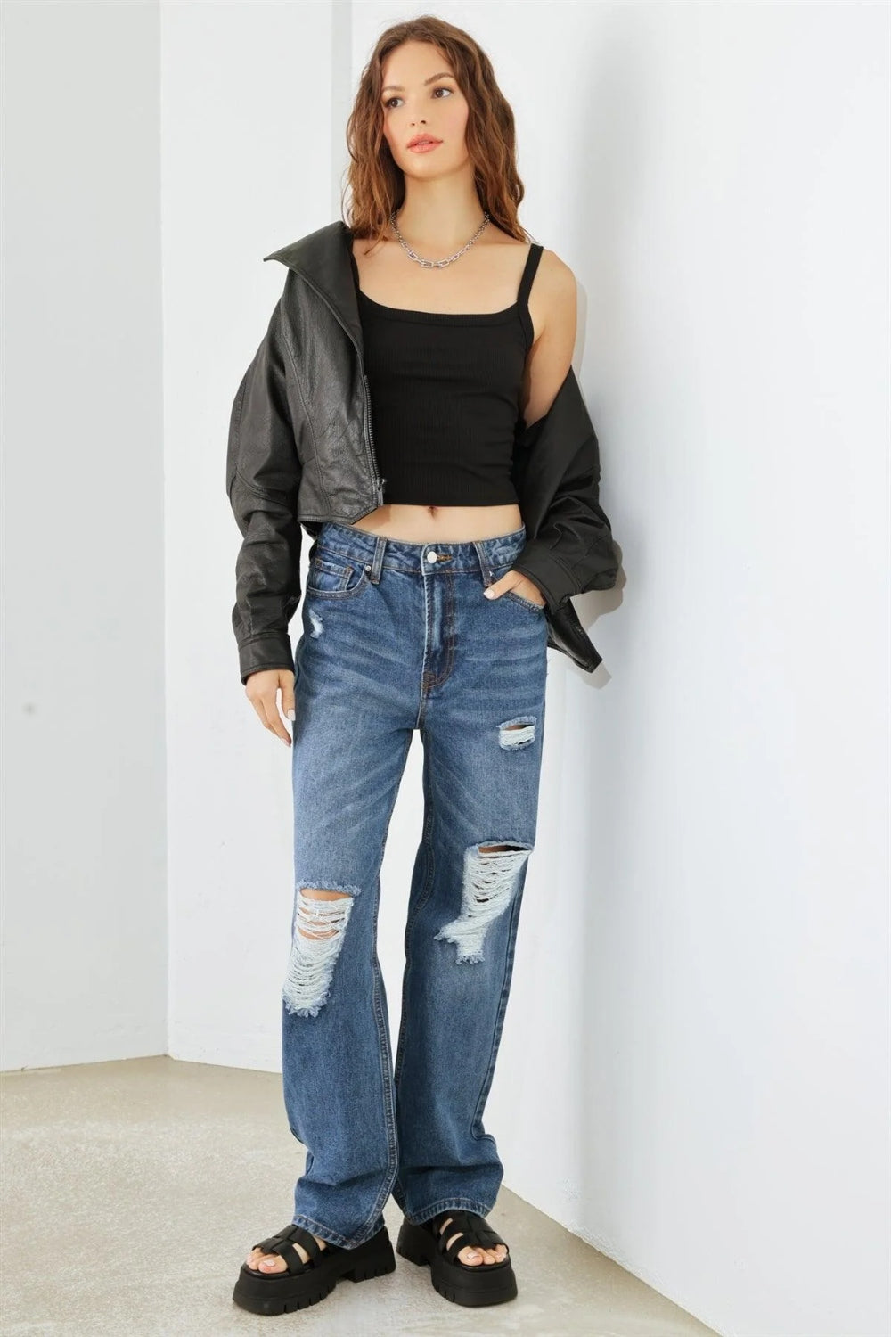 HAMMER COLLECTION Distressed High Waist Jeans-3