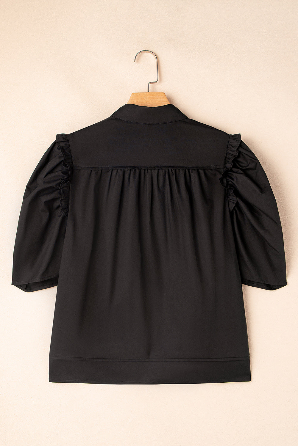 Analeia Frilly Puff Sleeve Stylish Collared Shirt-3
