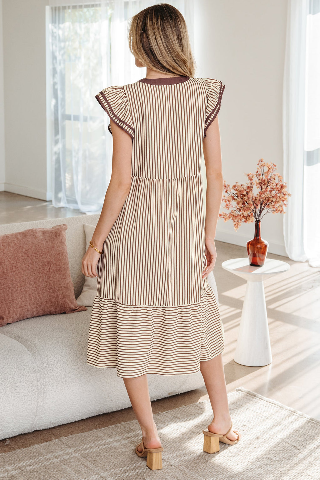 Makenzie Contrast Trim Midi Dress-4