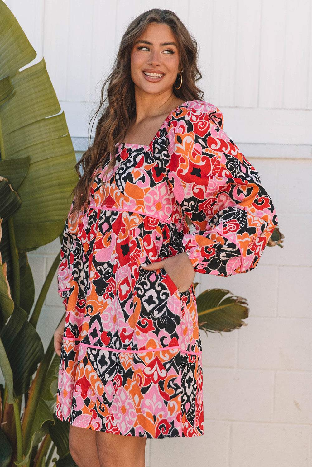Nicole Puff Sleeve Mini Dress-2