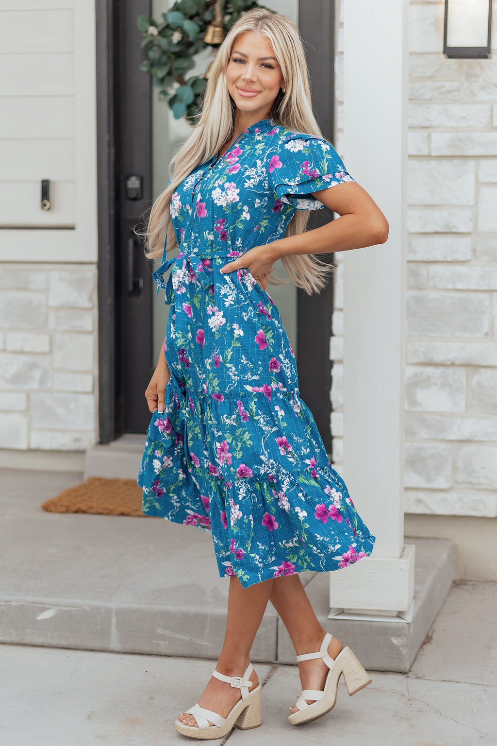 Tessa Tie Belted Long Dress-2