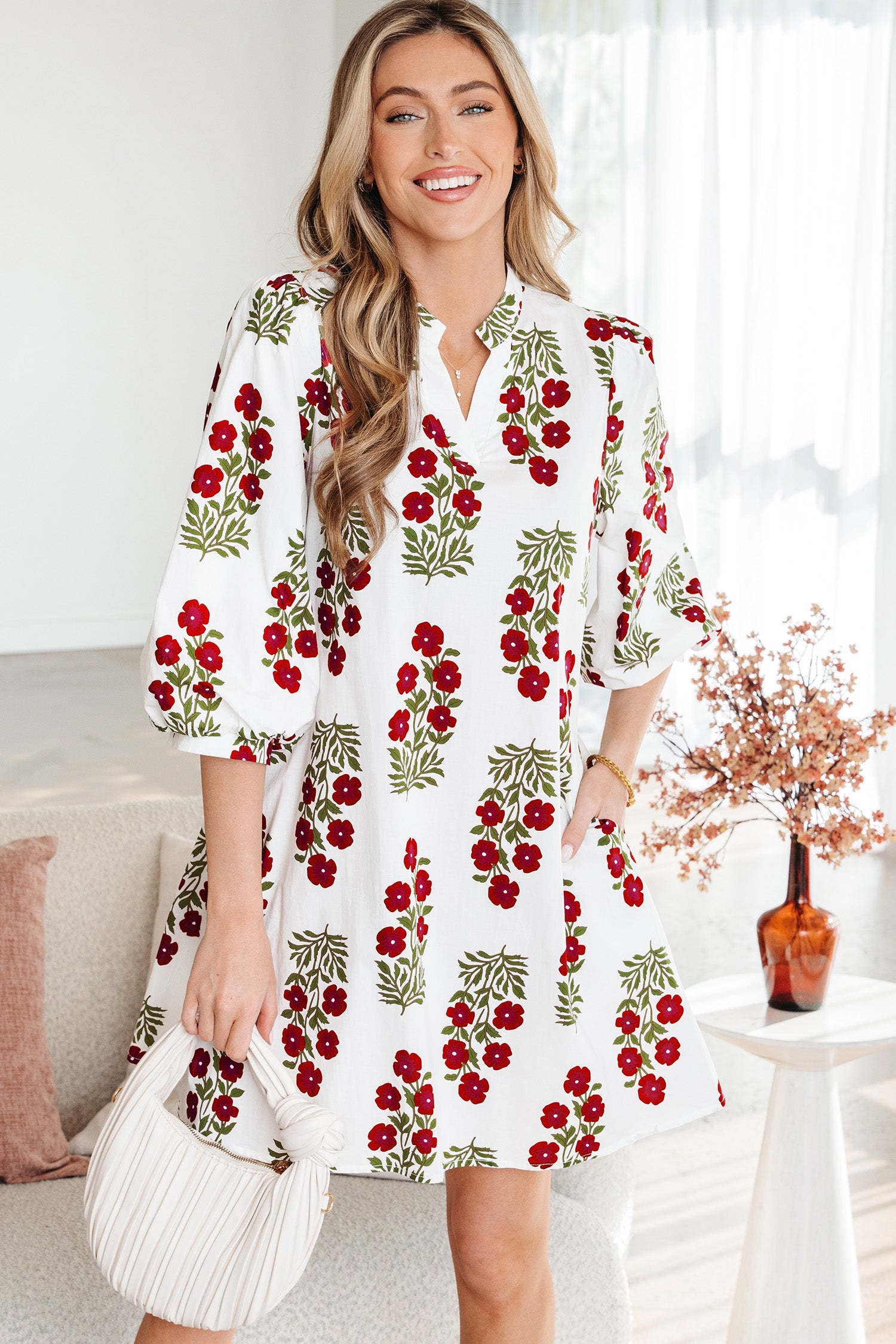 Catalina Sleeve Loose Mini Dress-0