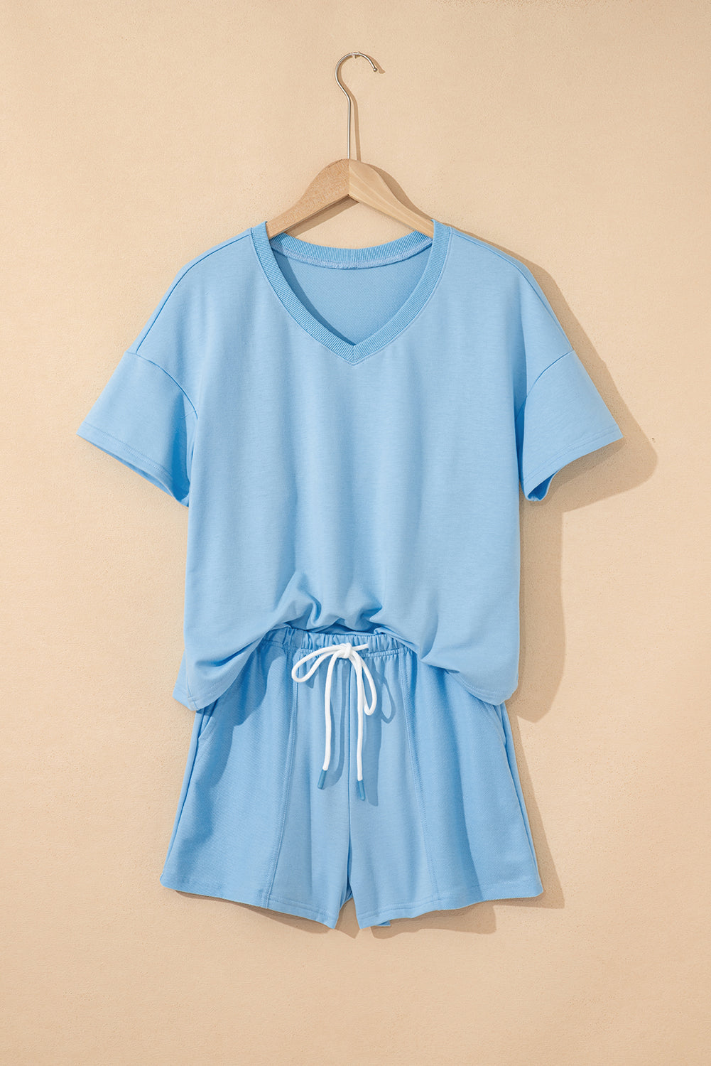 Avery Top and Patchwork Drawstring Shorts Set-6