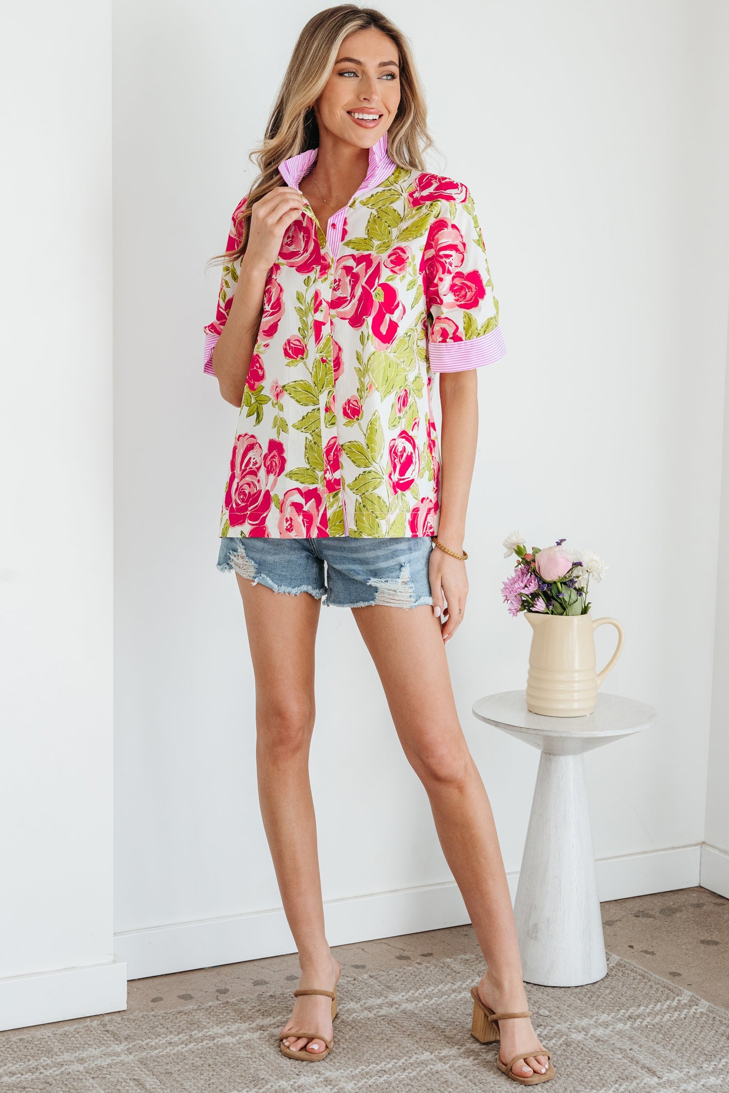 Rebekah Collar Short Sleeve Shirt-3