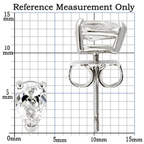 0W163 - Rhodium 925 Sterling Silver Earrings with AAA Grade CZ  in Clear-1