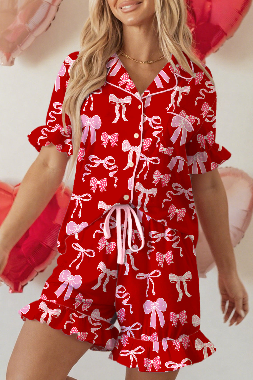 Amayah Ruffled Short Sleeve Shirt-2