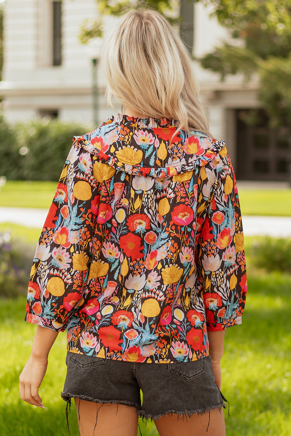 Amara Puff Sleeve Tied Blouse-1
