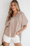Lina Short Puff Sleeve Blouse-0