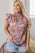 Elowen Floral Flutter Sleeve Blouse Top-0