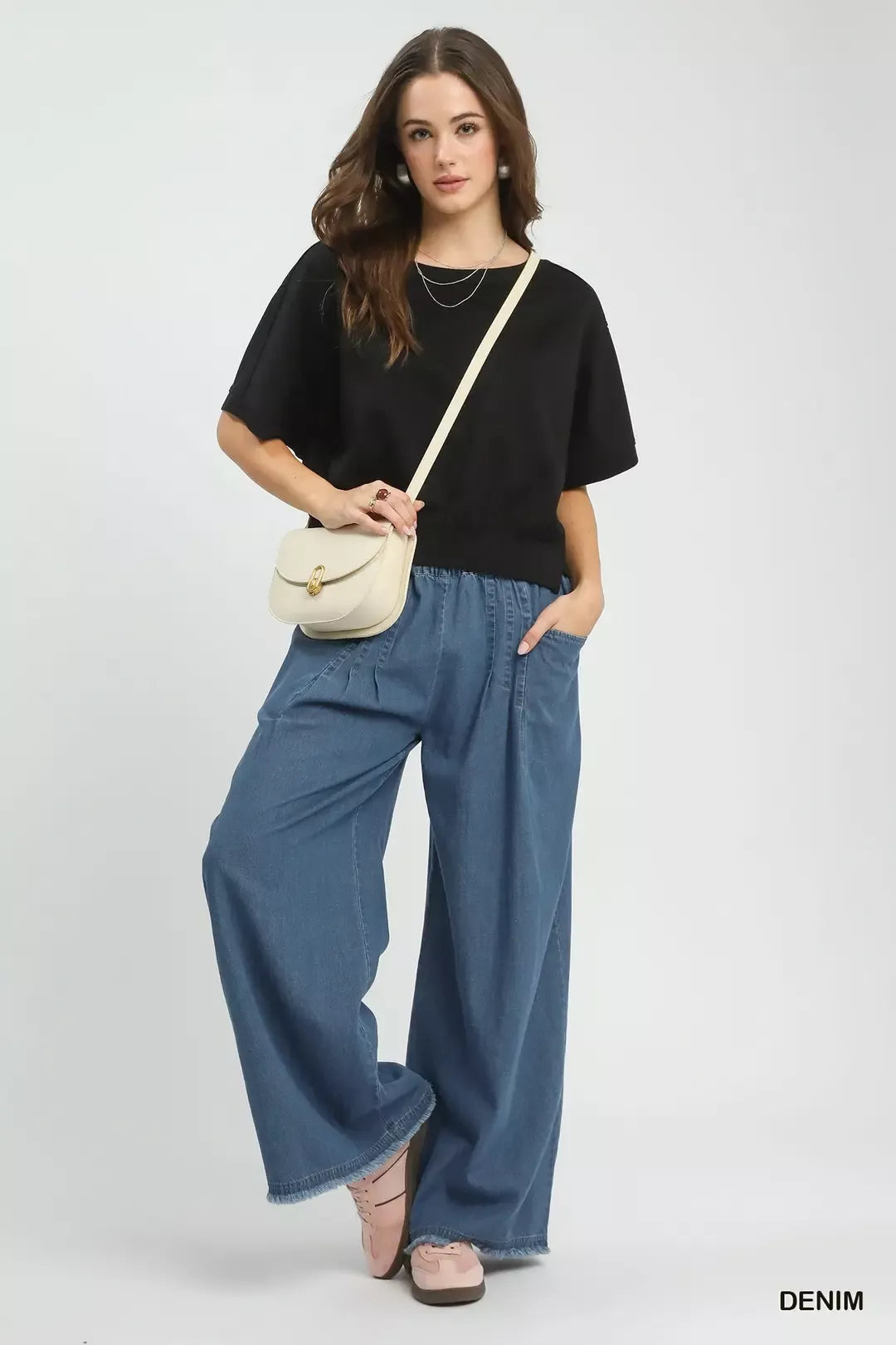 Umgee Stone Washed Wide Leg Pants-2