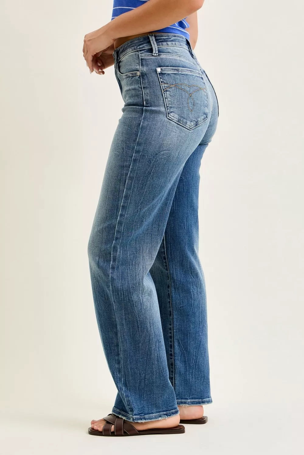 Judy Blue Mid Rise 90s Straight Jeans-2