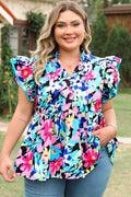 Dani Sleeve Tied Notched PLUS Blouse
