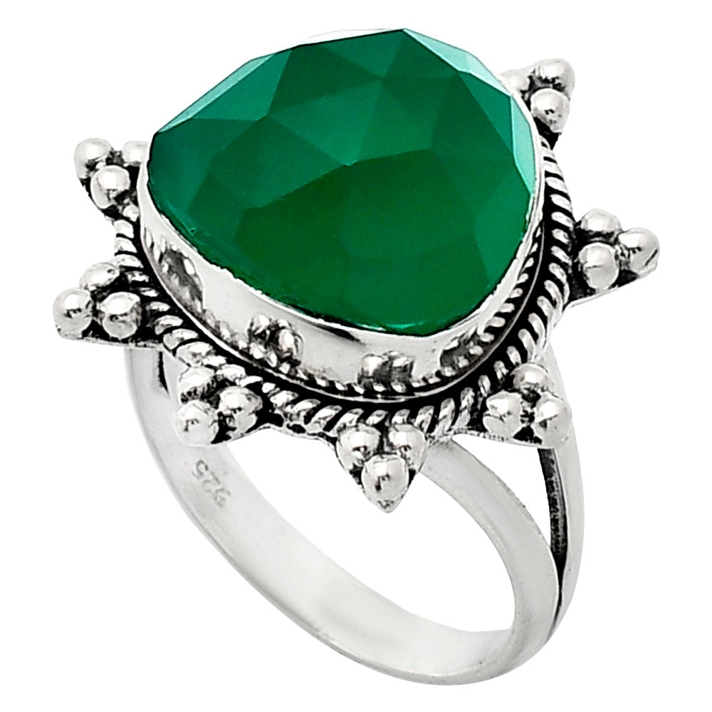 Premium Quality Green Onyx Checker Ring size-8 R-1234 21-ER10273-1
