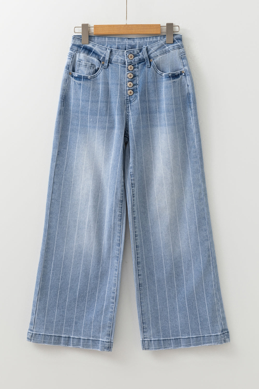 Sofia Pinstripe Wide Leg Jeans-0