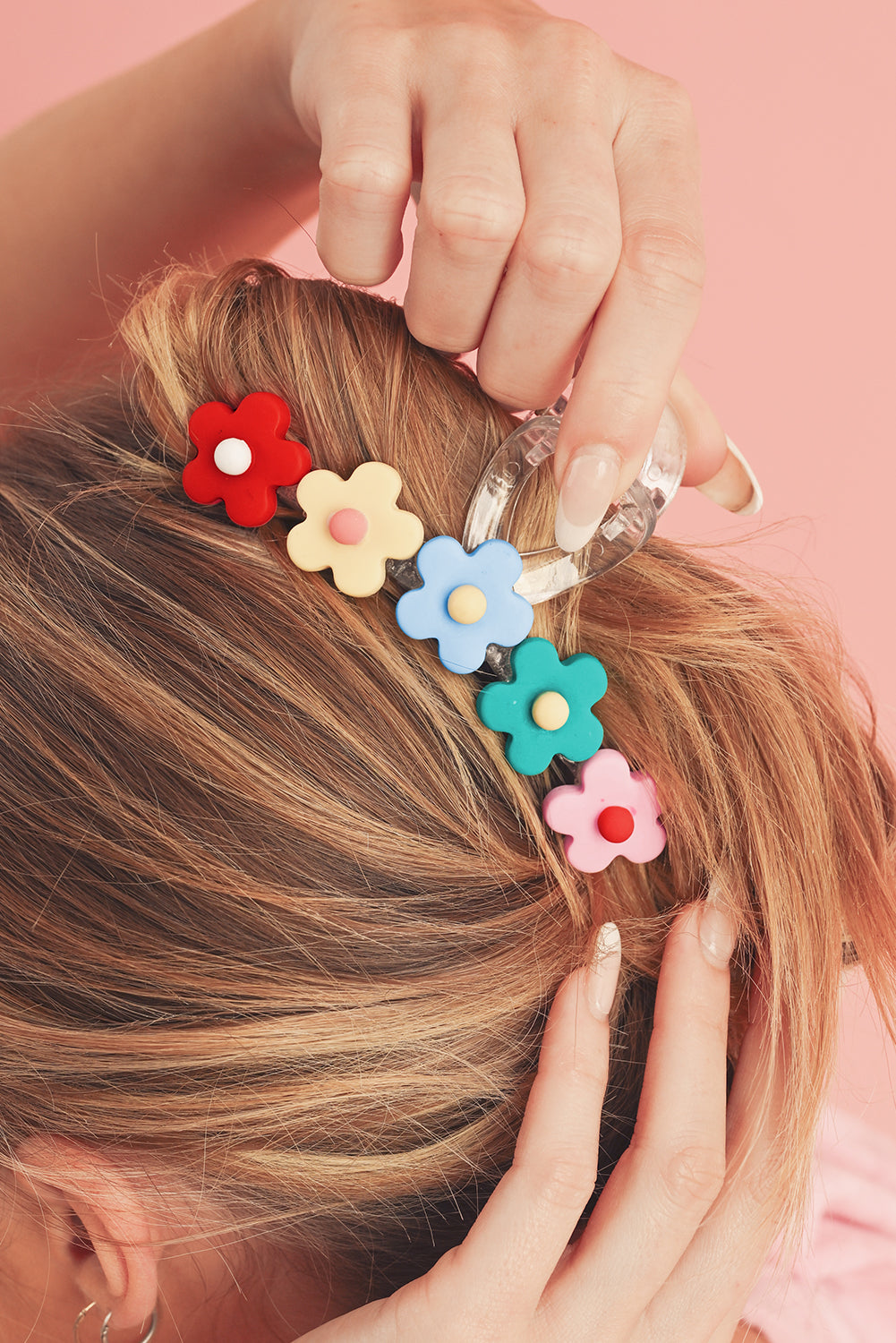 Multicolor Flowers Cute Hair Claw Clip-0