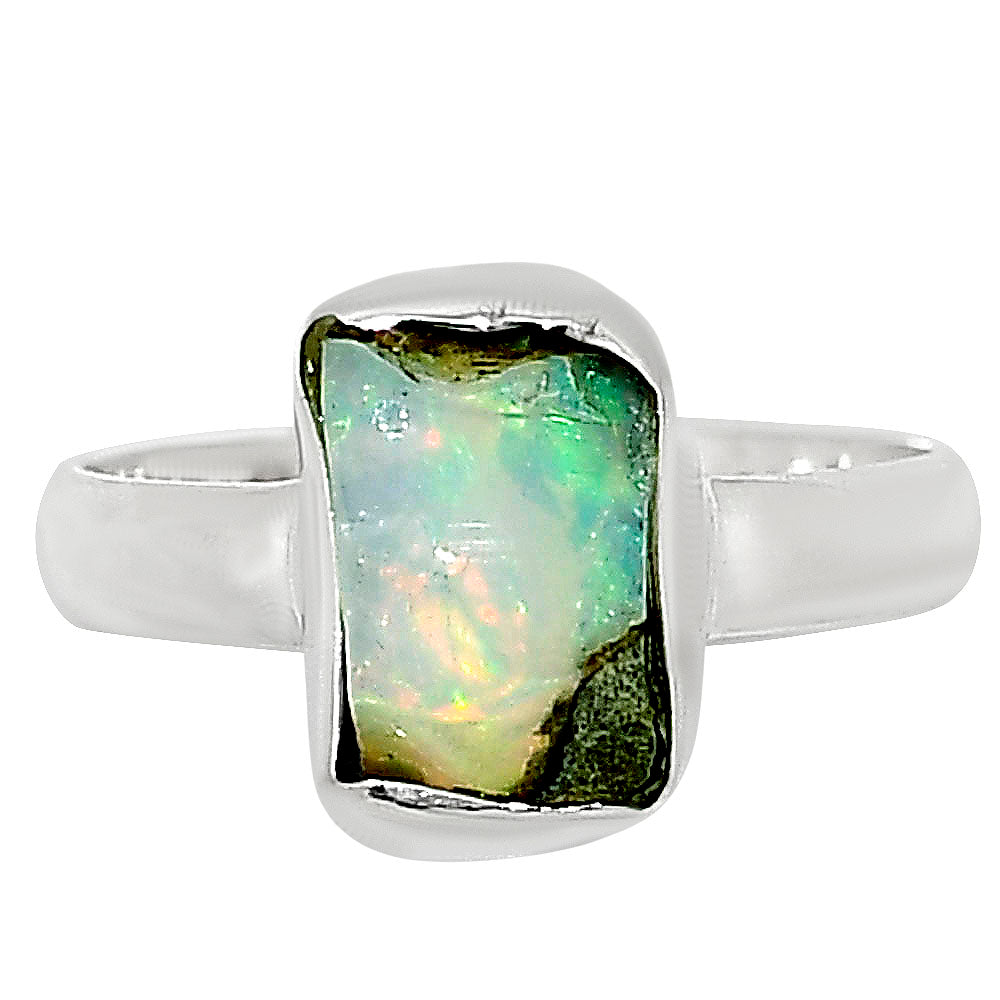 Ethiopian Opal Rough Ring size-7 R-1001 25-ER16198-0
