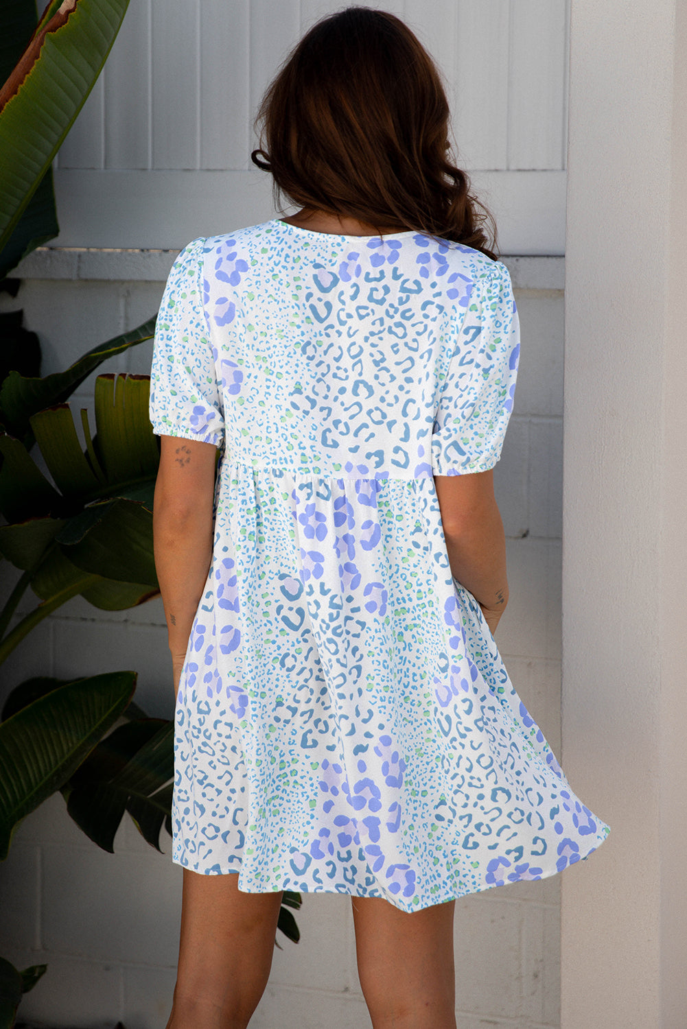 Lacey Puff Sleeve Mini Dress-1