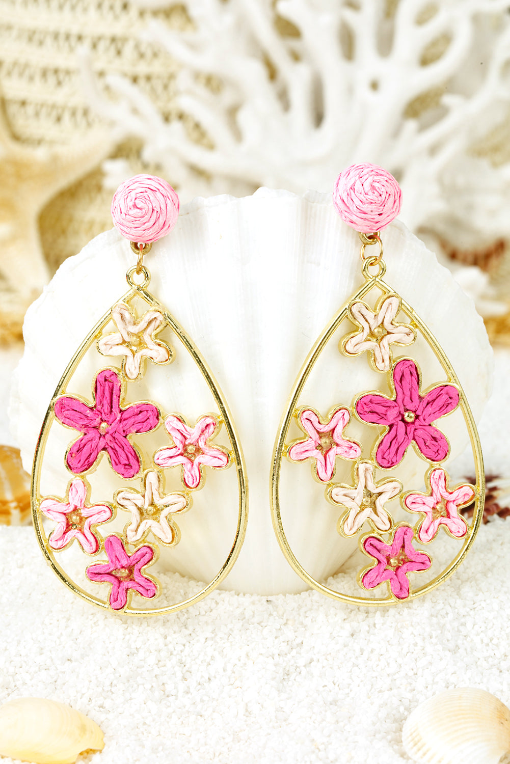Marley Plaited Plated Waterdrop Earrings-1