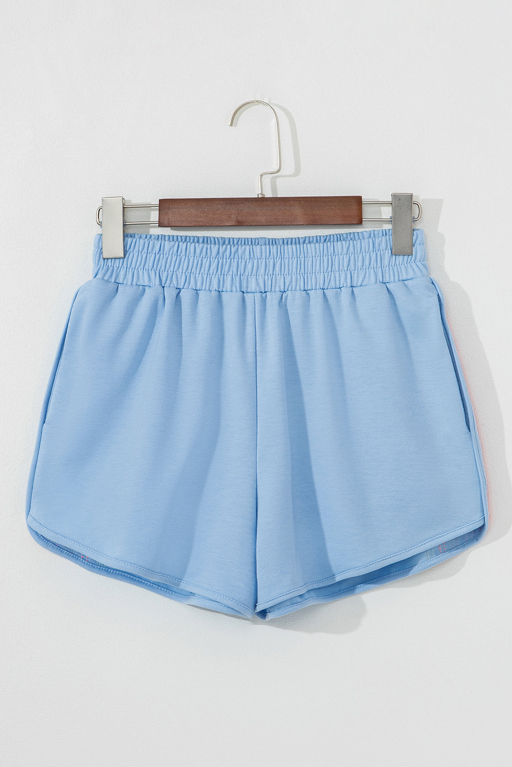 April Color Stripes Elastic High Waist Active Shorts-3