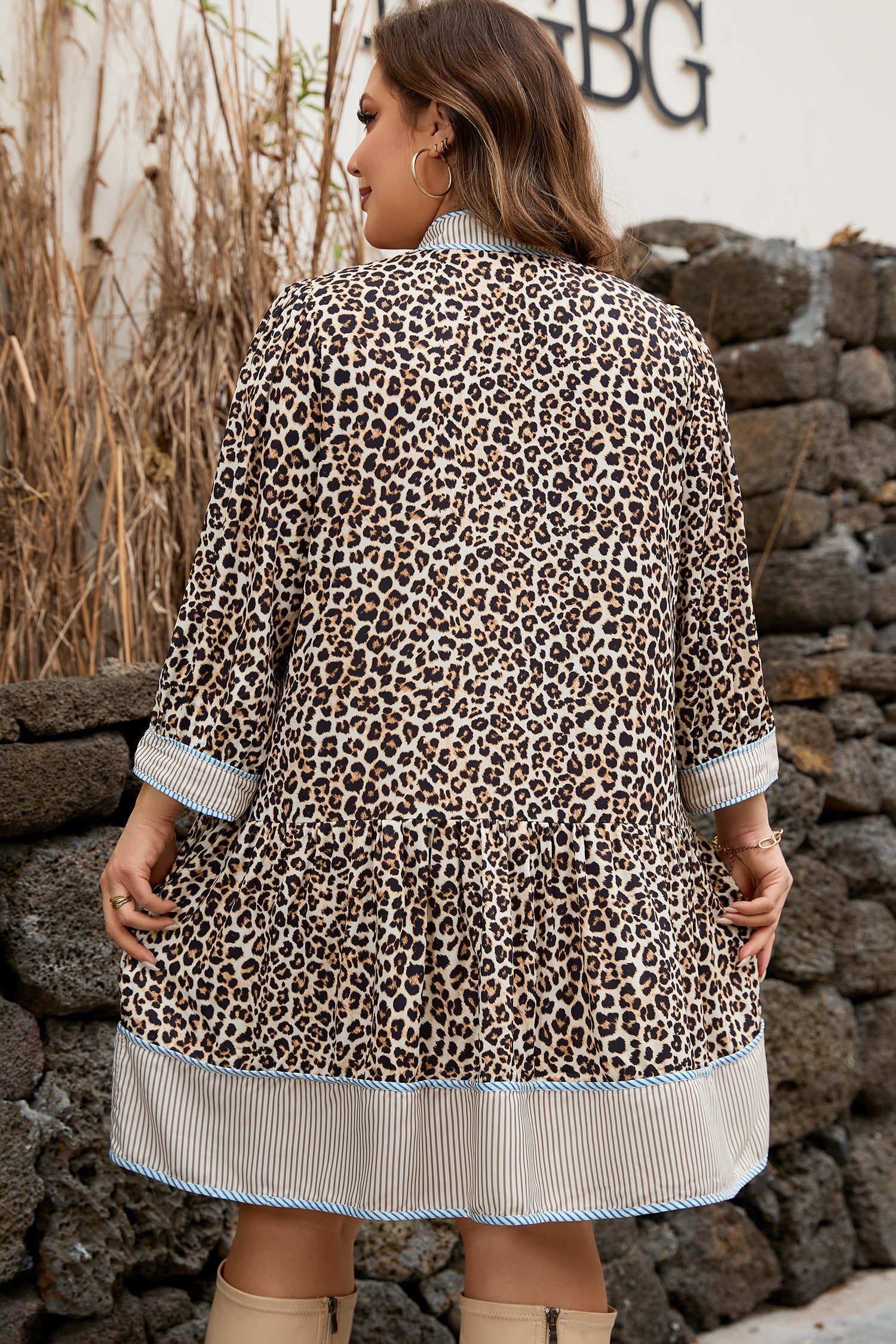 Davina Long Sleeve Mini PLUS Dress-1