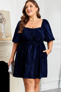 Kataleya Short Puff Sleeve PLUS Dress-0
