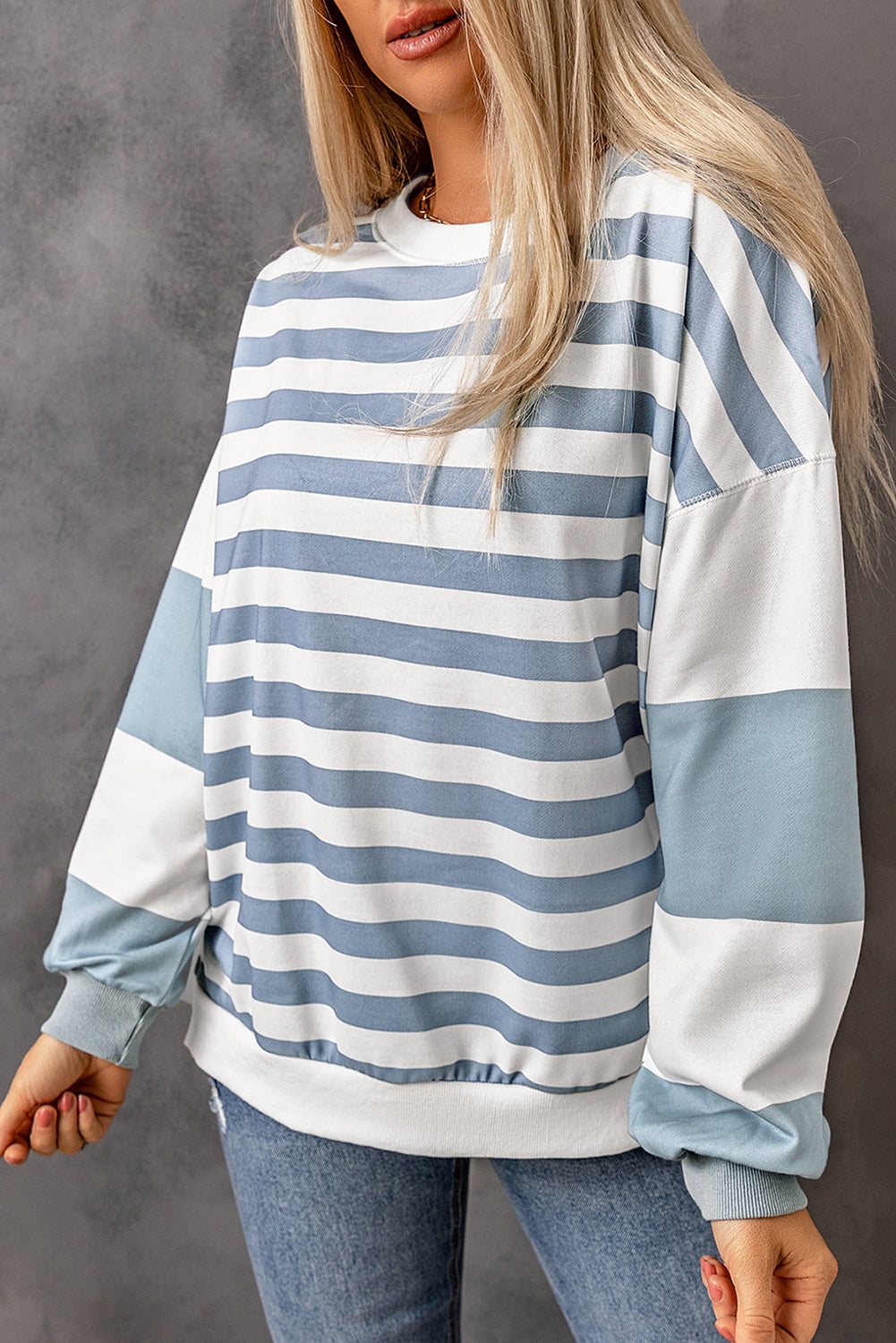 Elina Striped Pullover Sweatshirt-4