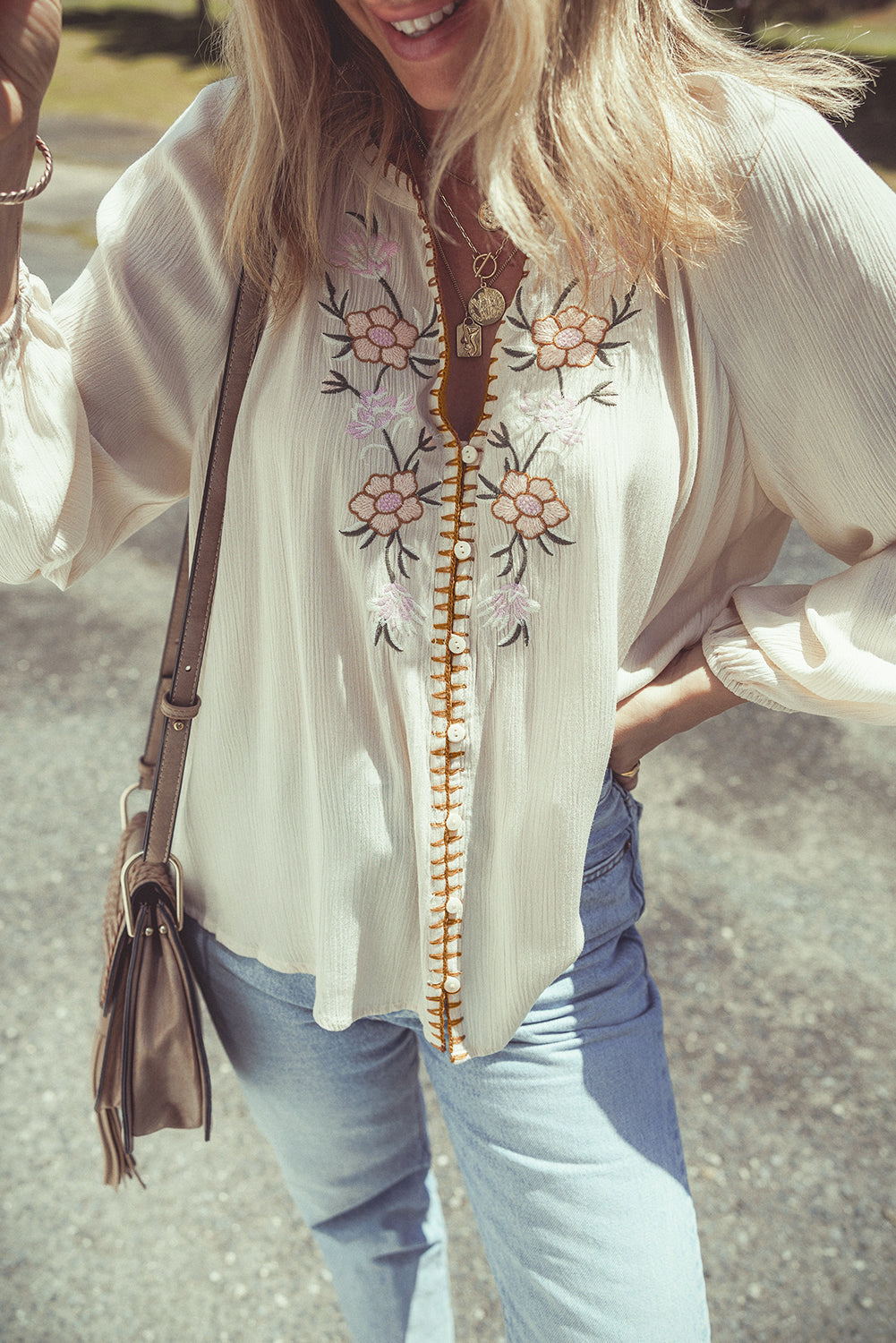 June Puff Sleeve Loose Shirt-4