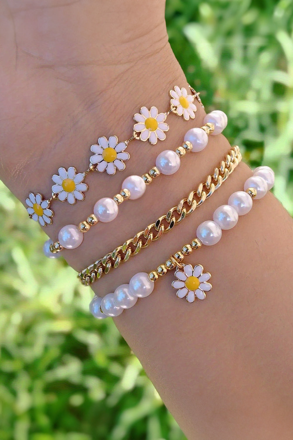 April Beaded Chain Bracelet Set-0