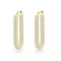 3W1783 - Flash Gold Brass Earring with Synthetic in White-0