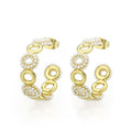3W1792 - Flash Gold Brass Earring with Synthetic in White-0