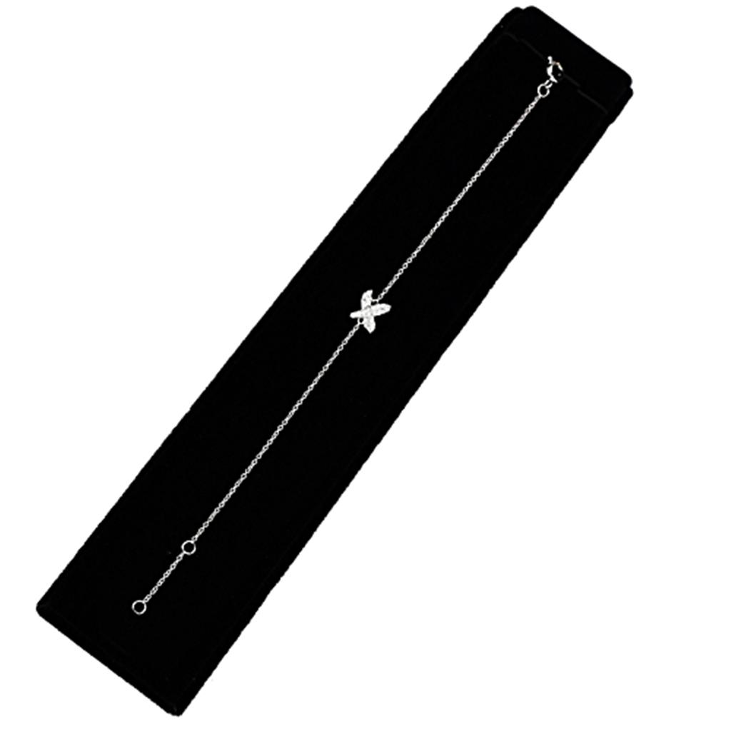 3W405 - Rhodium Brass Bracelet with AAA Grade CZ  in Clear-1