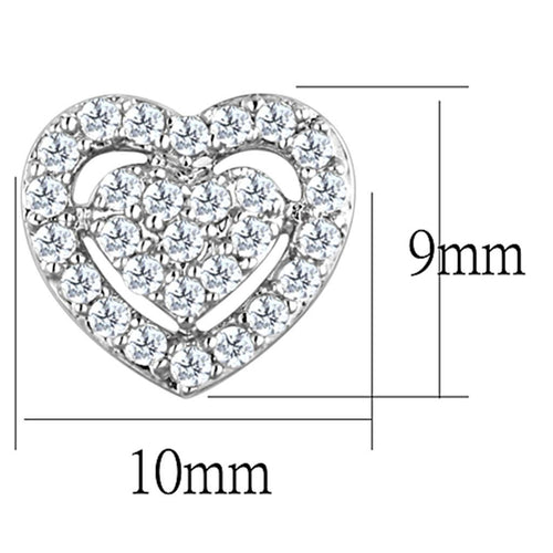 3W636 - Rhodium Brass Earrings with AAA Grade CZ  in Clear-1
