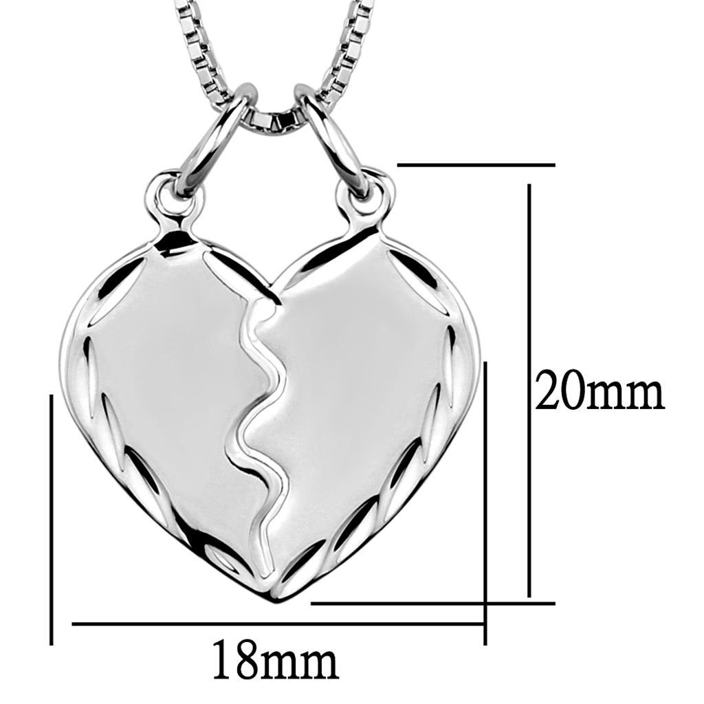 3W842 - Rhodium Brass Chain Pendant with No Stone-1