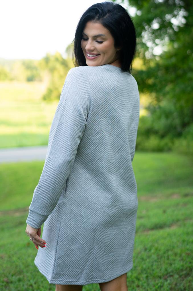Quincy Textured Long Sleeve Dress-1