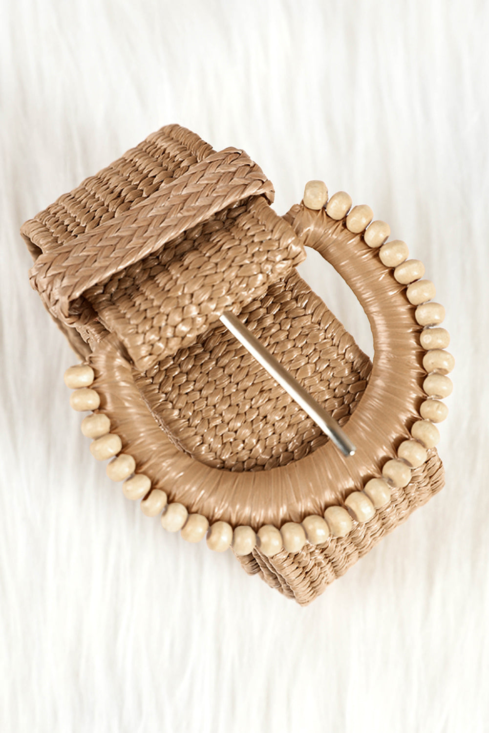 Kylie Beaded Straw Woven Belt-1