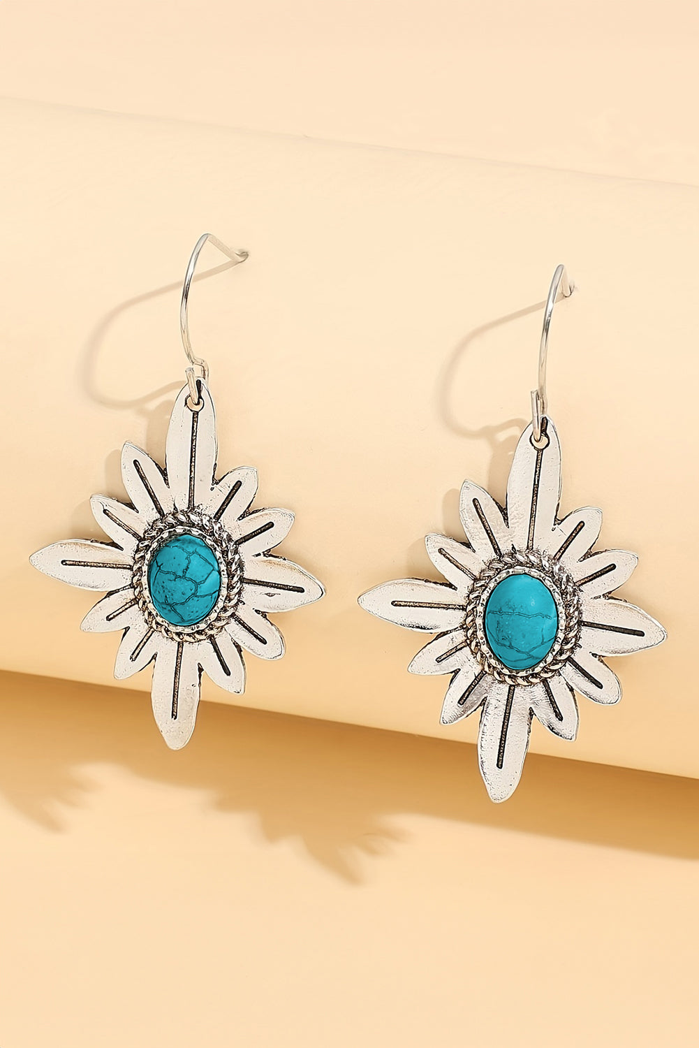 Kahlani Flower Shape Hook Earrings-3