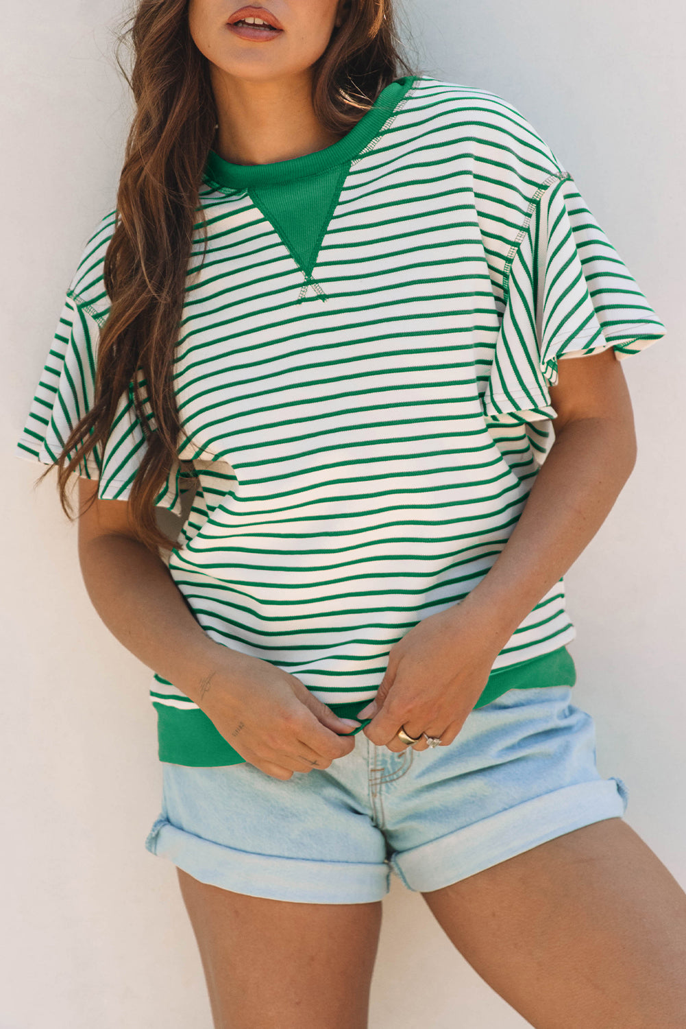 Sol Ruffle Short Sleeve Top-0