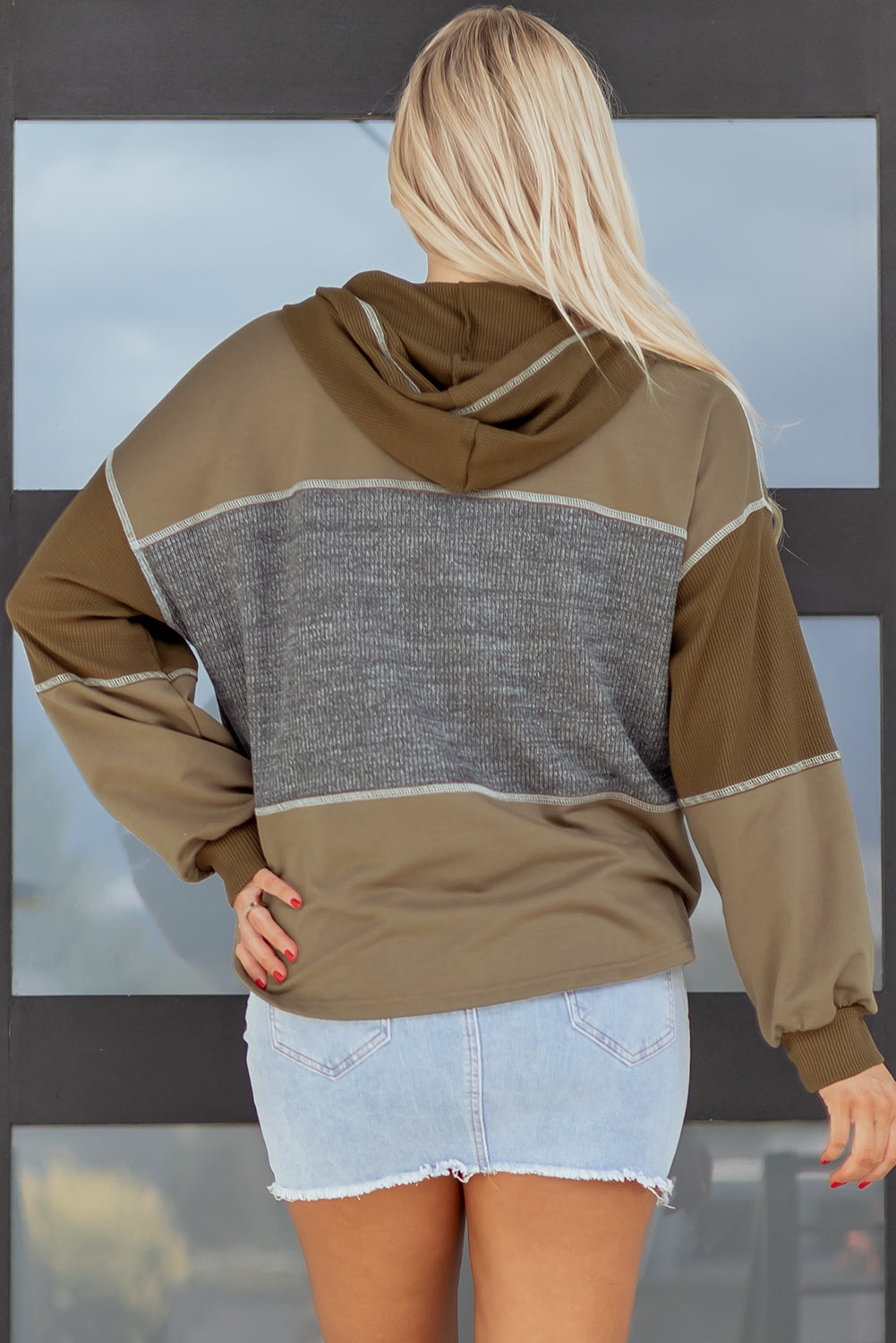 Myrabella Exposed Seam Half Pullover-1