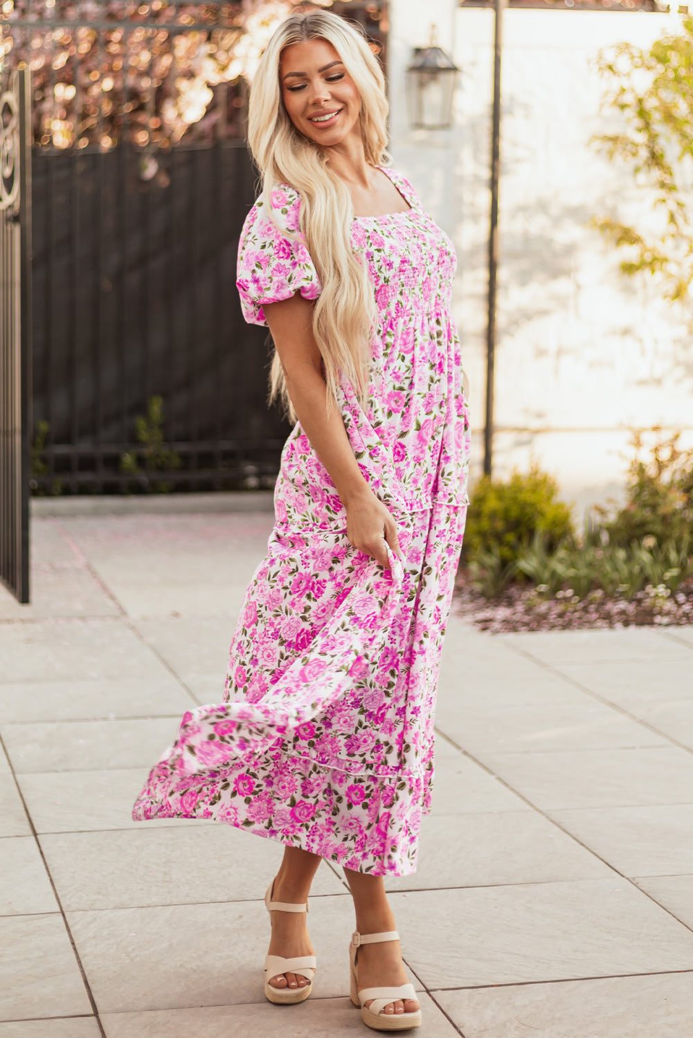 Raina Sleeve Flowy Long Dress-4