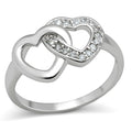 3W123 - Rhodium Brass Ring with AAA Grade CZ  in Clear-0