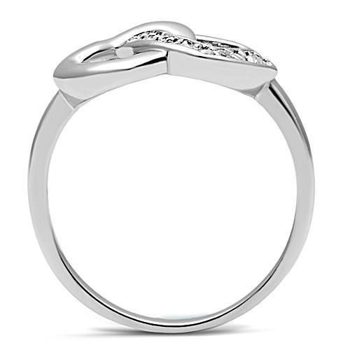 3W123 - Rhodium Brass Ring with AAA Grade CZ  in Clear-2