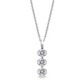 3W1373 - Rhodium 925 Sterling Silver Chain Pendant with AAA Grade CZ  in Clear-0