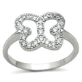 3W139 - Rhodium Brass Ring with AAA Grade CZ  in Clear-0