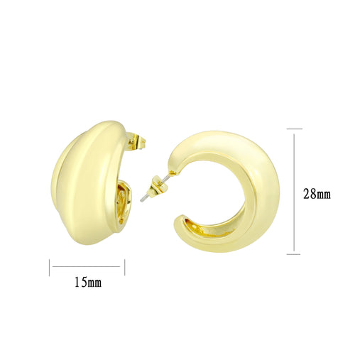 3W1739G - Flash Gold Brass Earring with NoStone in No Stone-1