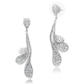 3W299 - Rhodium Brass Earrings with AAA Grade CZ  in Clear-0