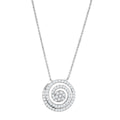3W422 - Rhodium Brass Necklace with AAA Grade CZ  in Clear-0