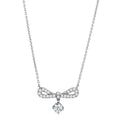 3W452 - Rhodium Brass Necklace with AAA Grade CZ  in Clear-0
