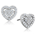 3W636 - Rhodium Brass Earrings with AAA Grade CZ  in Clear-0