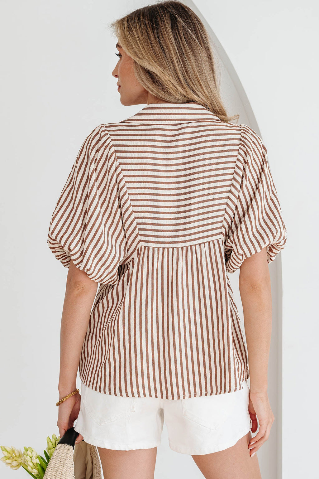 Lina Short Puff Sleeve Blouse-1